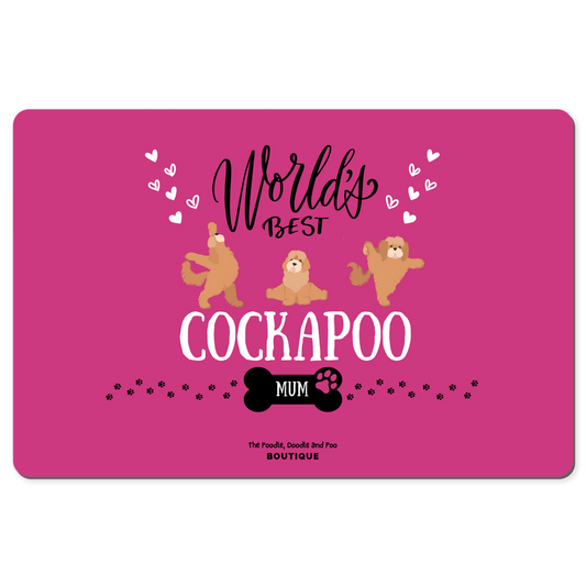 "World's Best Cockapoo Mum" desk pad