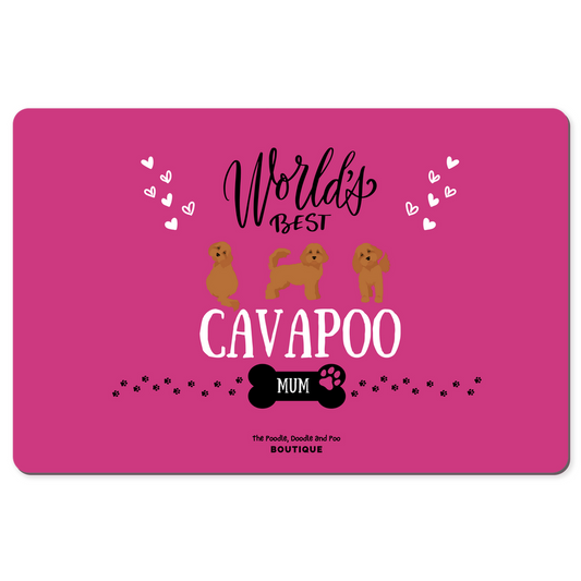 "World's Best Cavapoo Mum" desk pad