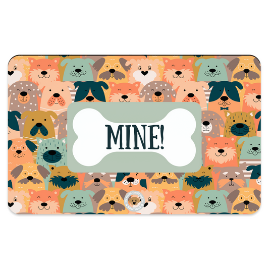 "Mine!" pet placemat - sage green