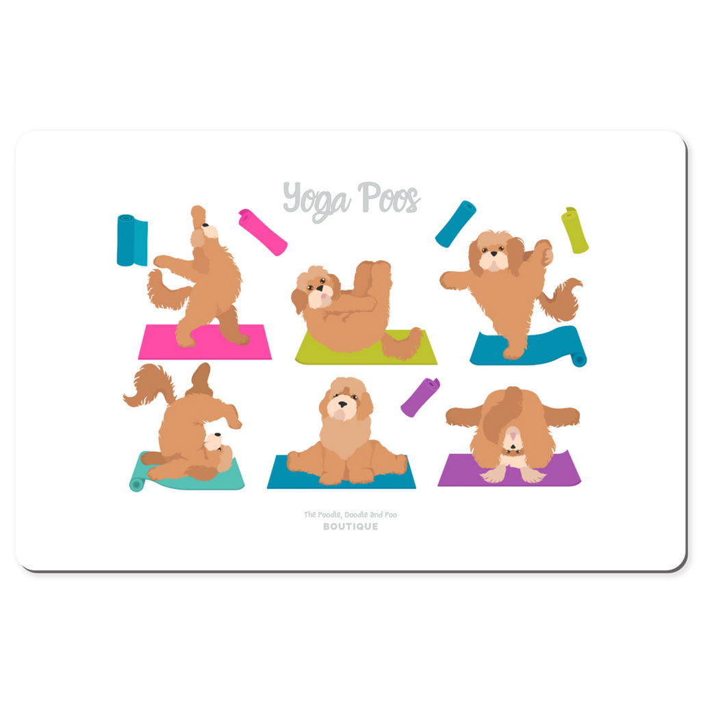 "Yoga Poos" desk pad - white