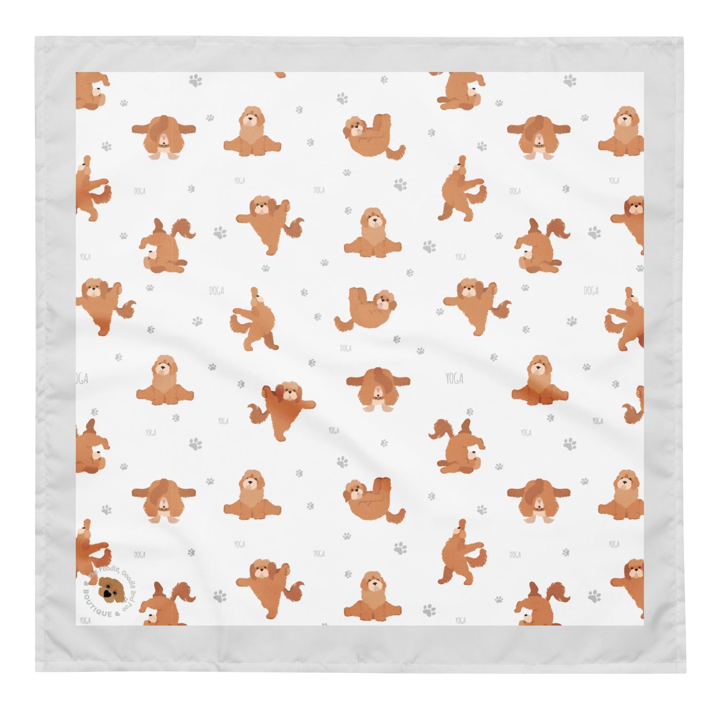 "yoga Poos" All-over print bandana - white