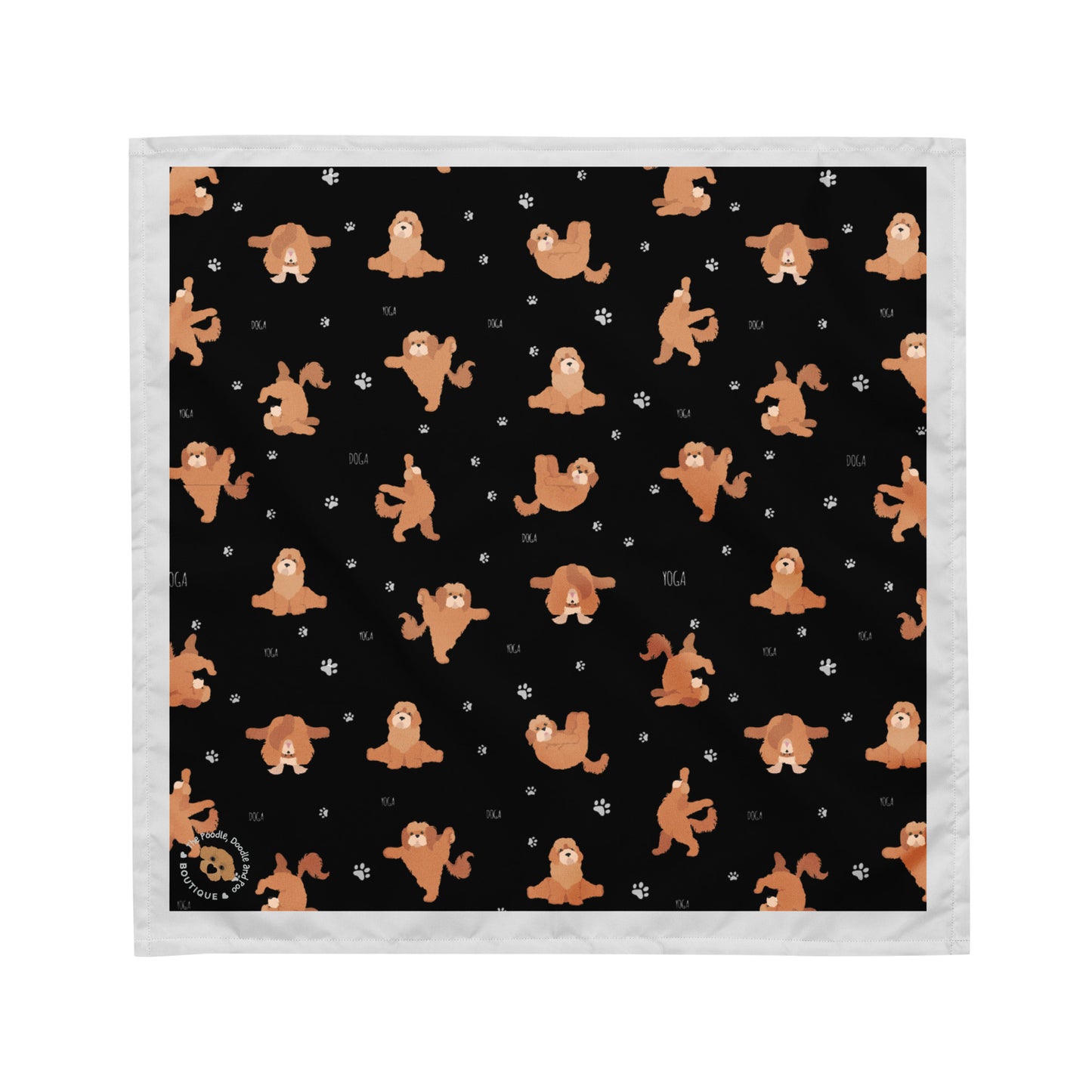 "Yoga Poos" All-over print bandana - black