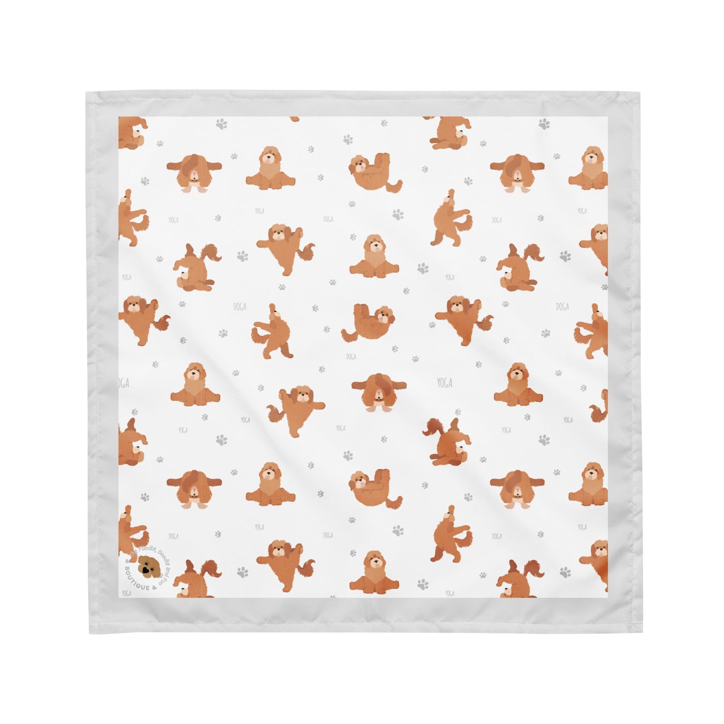 "yoga Poos" All-over print bandana - white