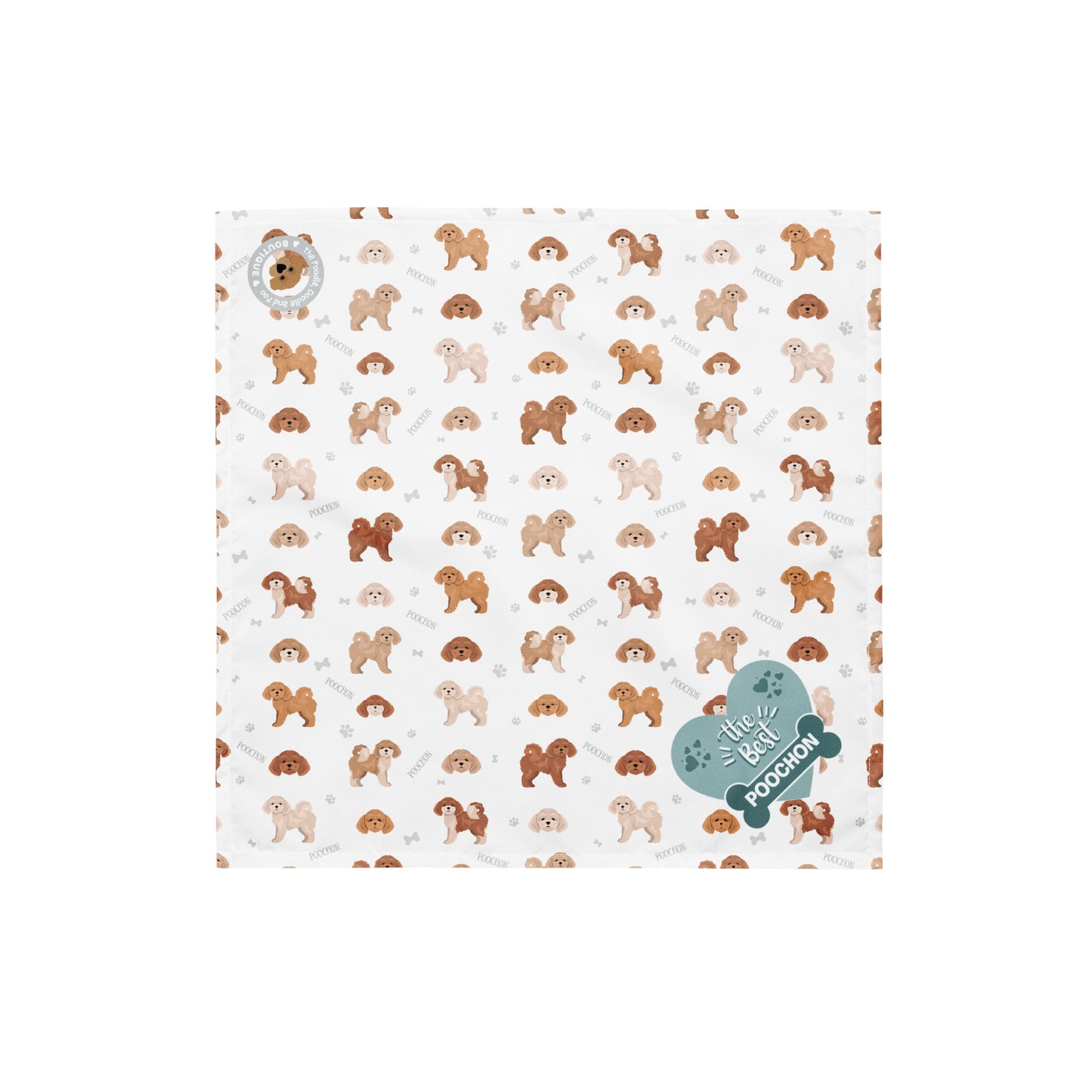 "The Best Poochon" all-over print dog bandana