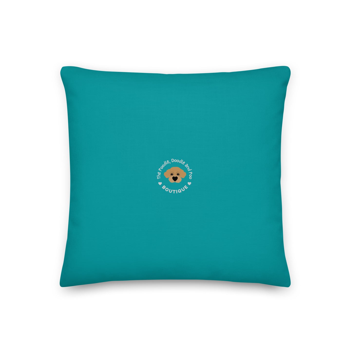 "Yoga Poodles" Premium Pillow - teal