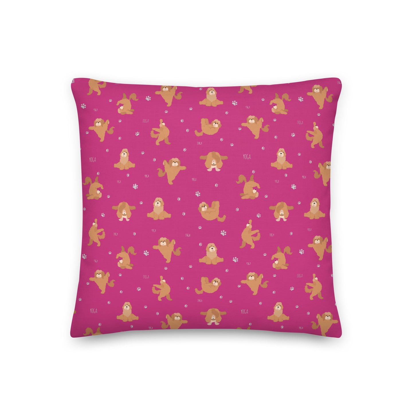 "Yoga Poos" Premium Pillow in pink