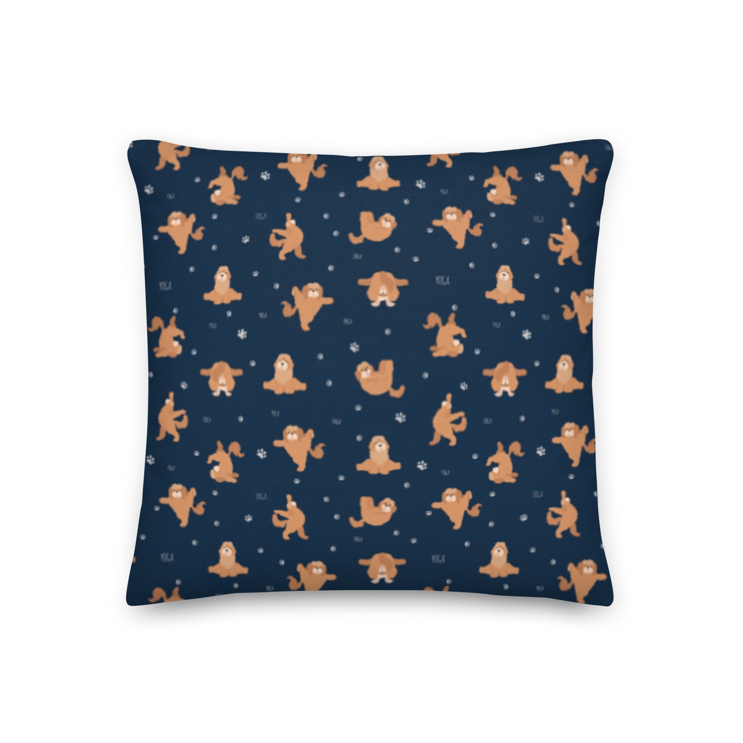 "Yoga Poos" Premium Pillow - navy