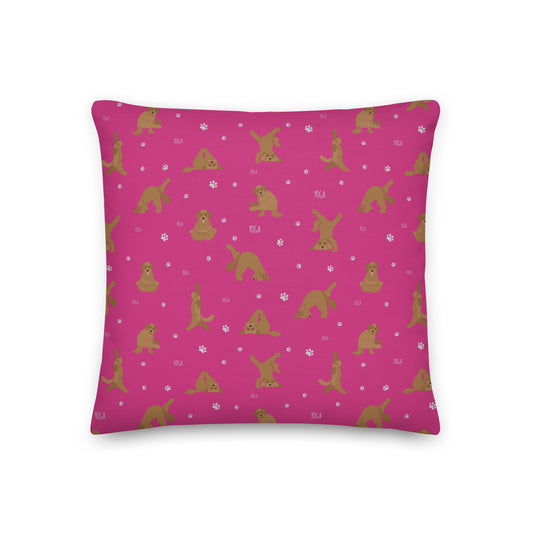 "Yoga Doodles" Premium Pillow - pink