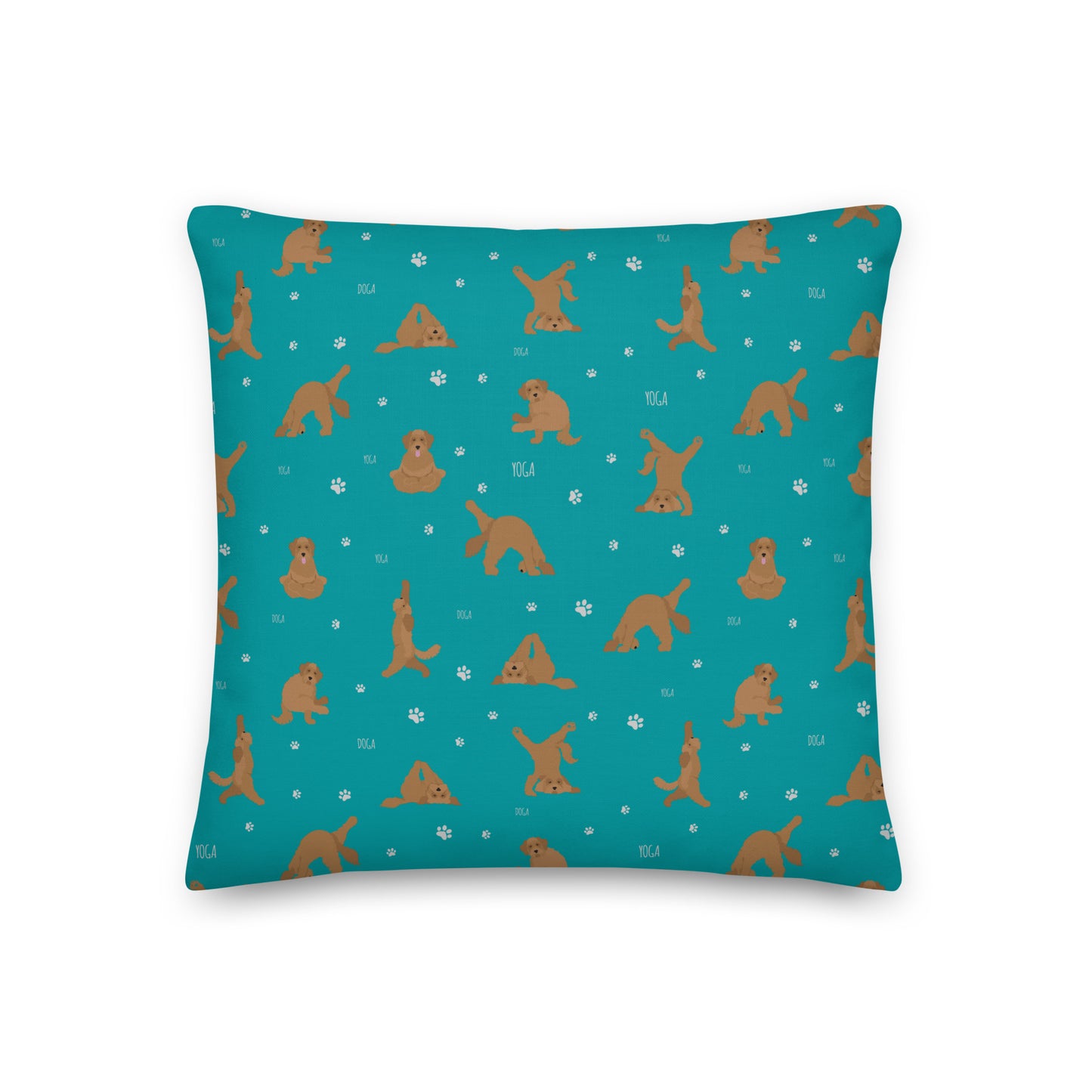 "Yoga Doodles" Premium Pillow - teal