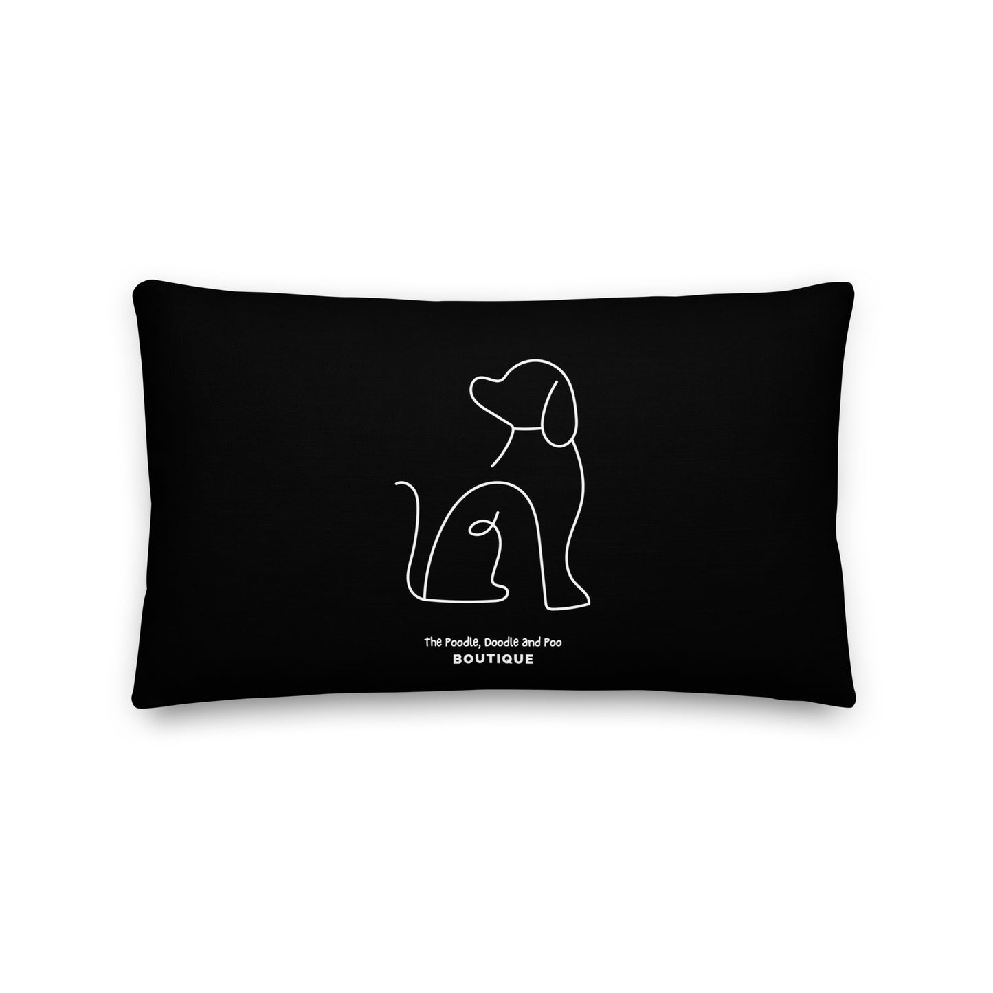 "Poo Love" premium reversible cushion in black