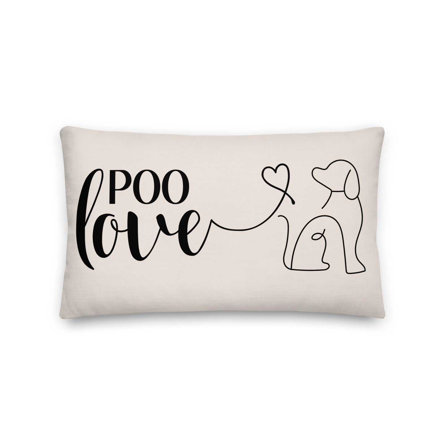 "Poo Love" premium reversible cushion in light beige