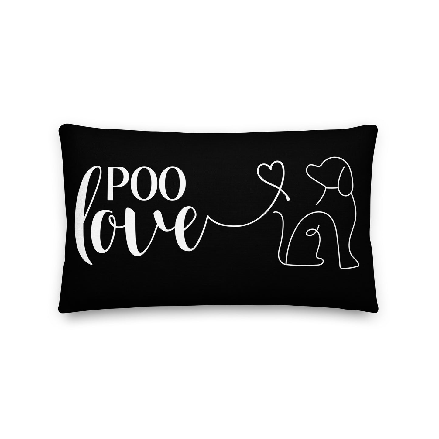 "Poo Love" premium reversible cushion in black