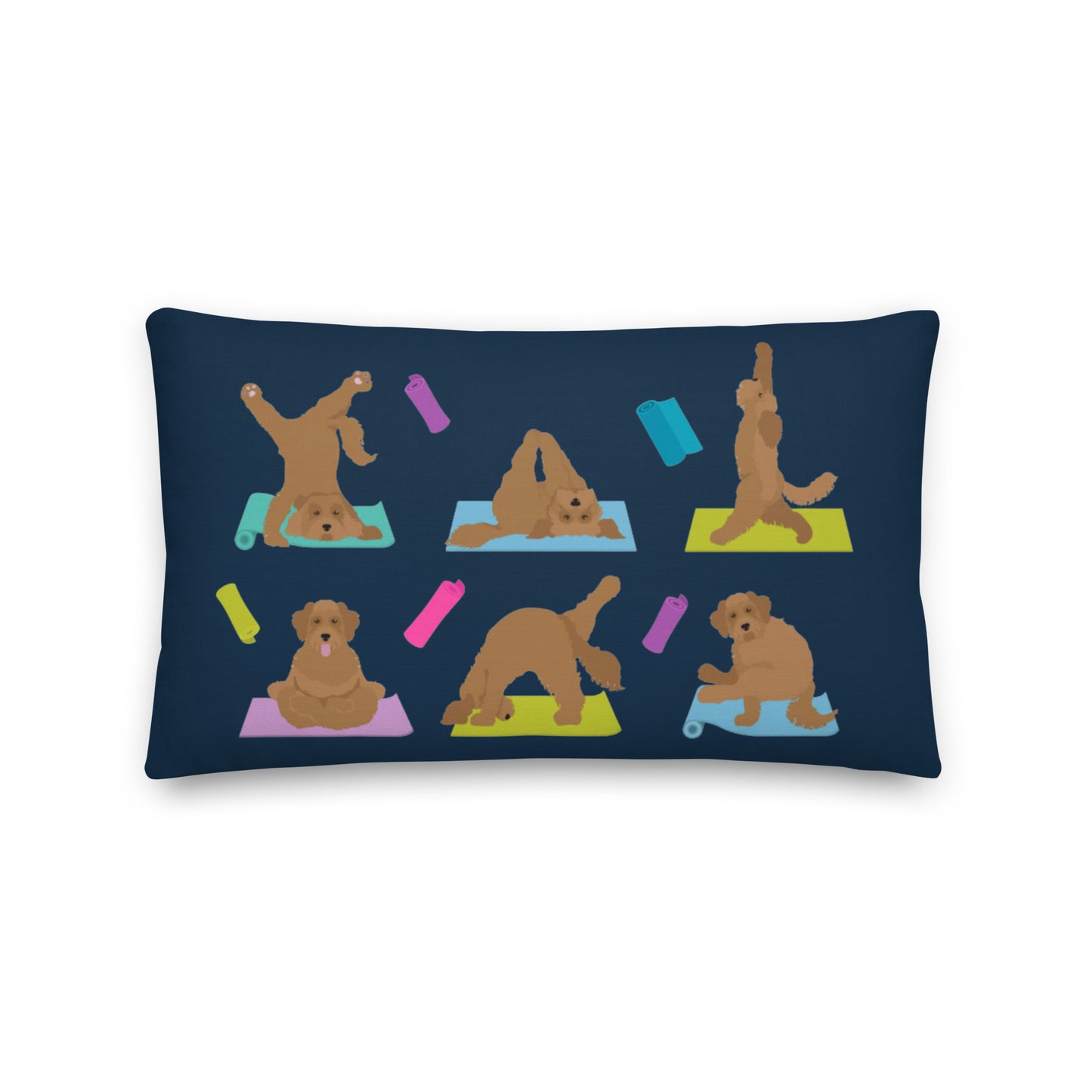 "Yoga Doodles" Premium Pillow - navy