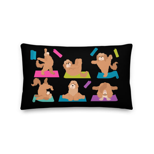 "Yoga Poos" Premium Pillow - black