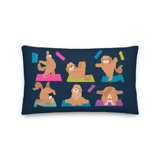 "Yoga Poos" Premium Pillow - navy