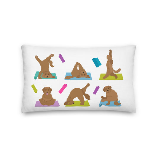 "Yoga Doodles" Premium Pillow - white