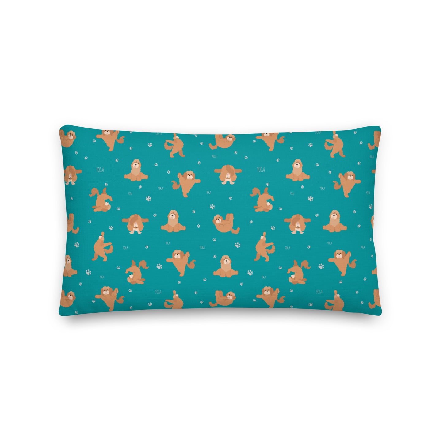 "Yoga Poos" Premium Pillow in teal