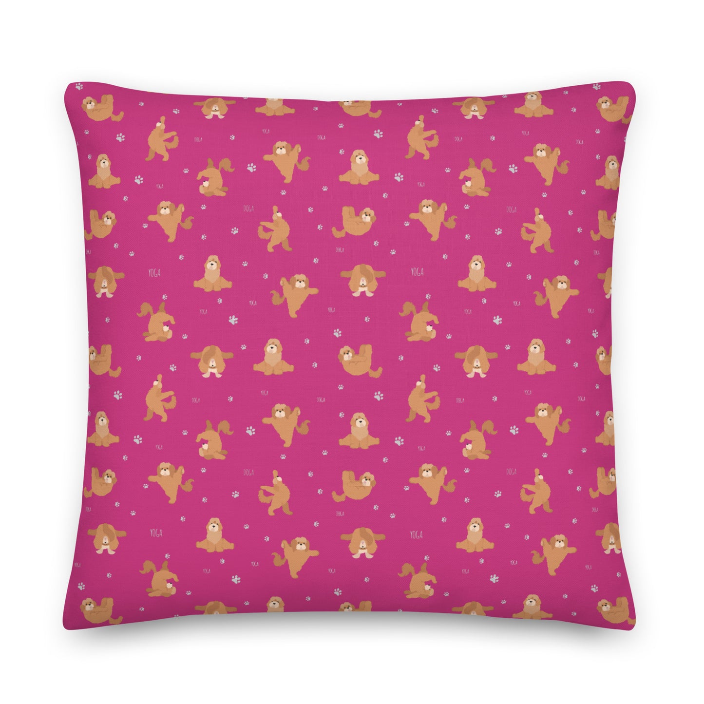 "Yoga Poos" Premium Pillow in pink