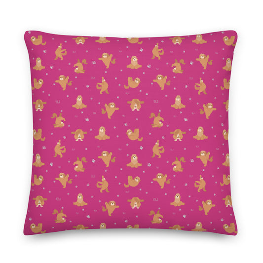 "Yoga Poos" Premium Pillow in pink