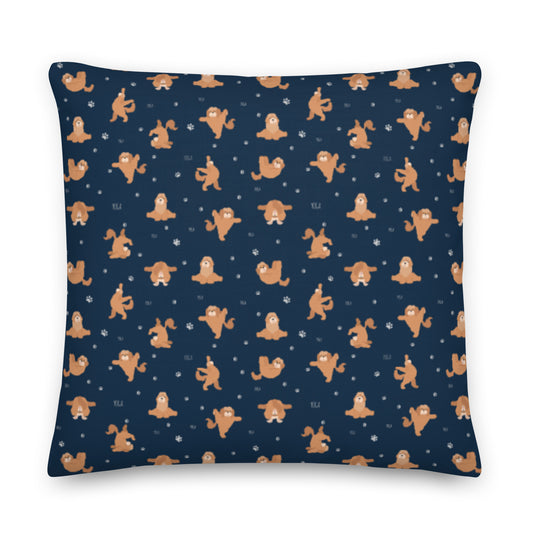 "Yoga Poos" Premium Pillow - navy