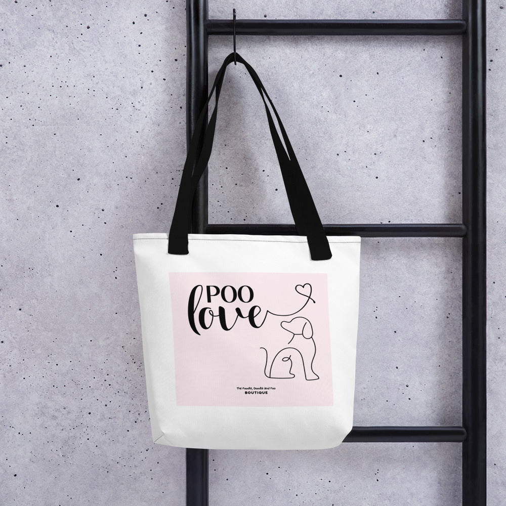 "Poo Love" Tote bag - light pink