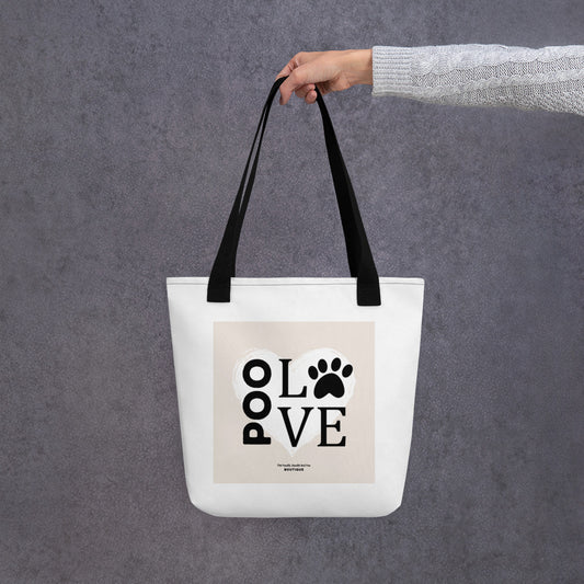 "Poo Love 2" Tote bag - light beige