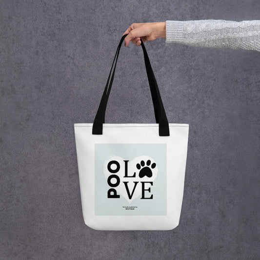 "Poo Love 2" Tote bag - light teal