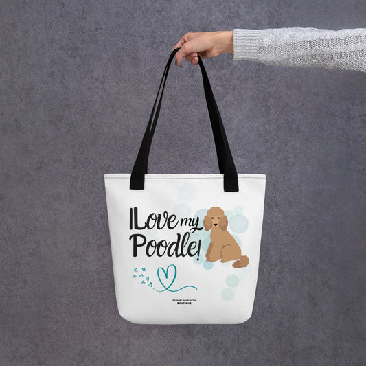 "I Love My Poodle" Tote bag - apricot Poodle