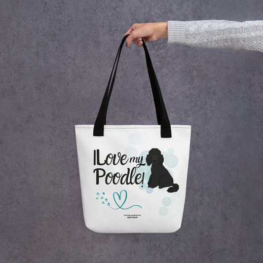 "I Love My Poodle" Tote bag - black Poodle