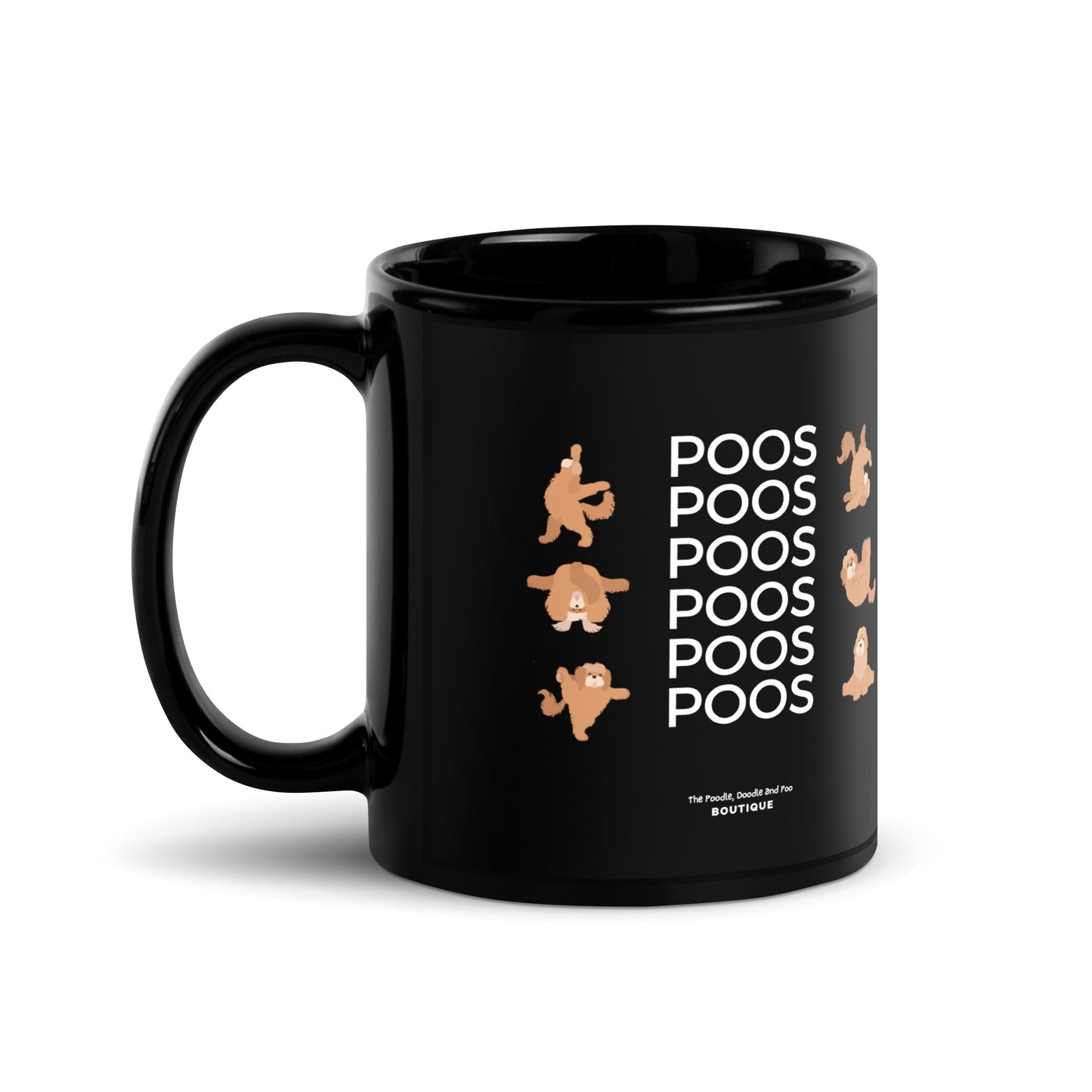 "Poos, Poos, Poos" Black Glossy Mug