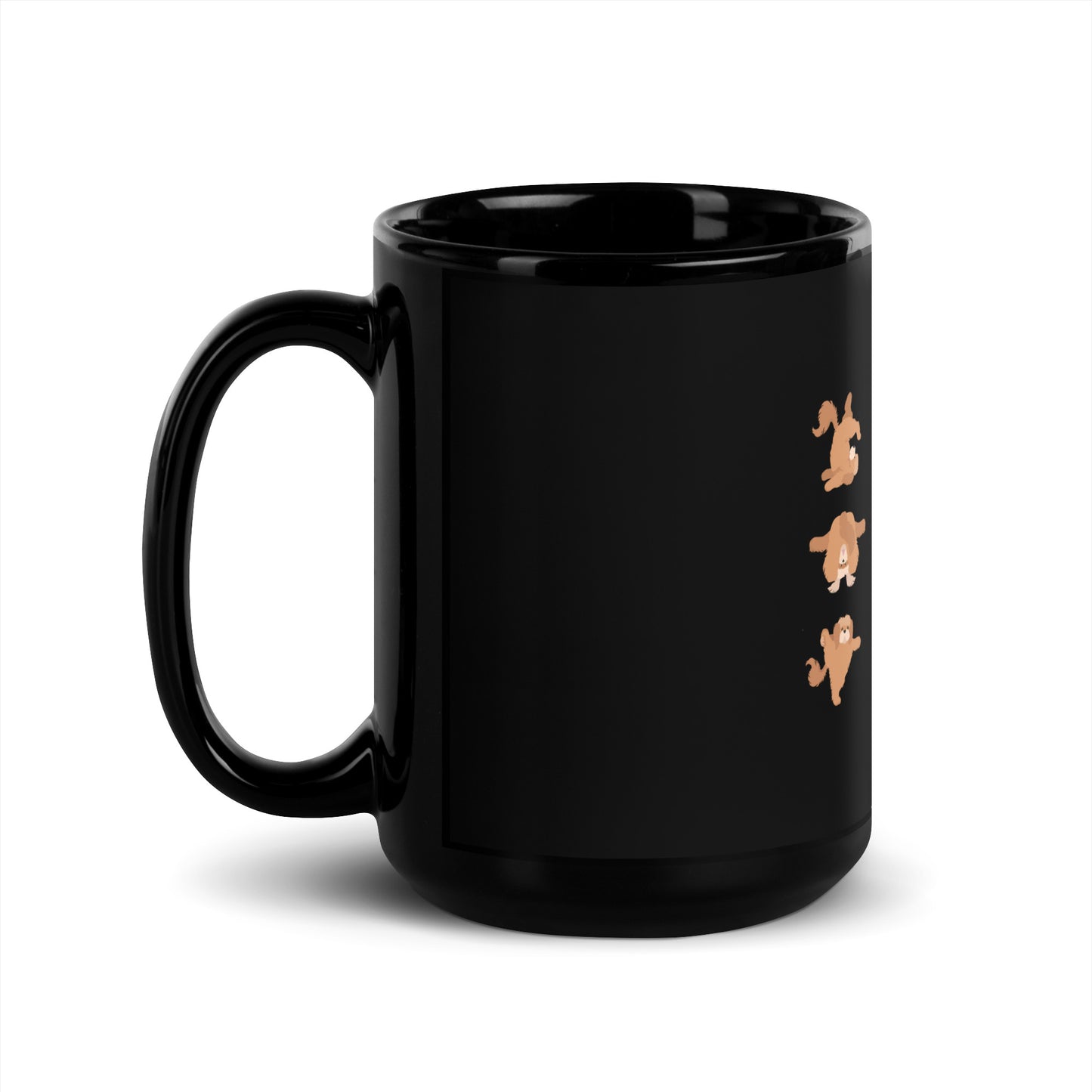 "Yoga Poos" Black Glossy Mug