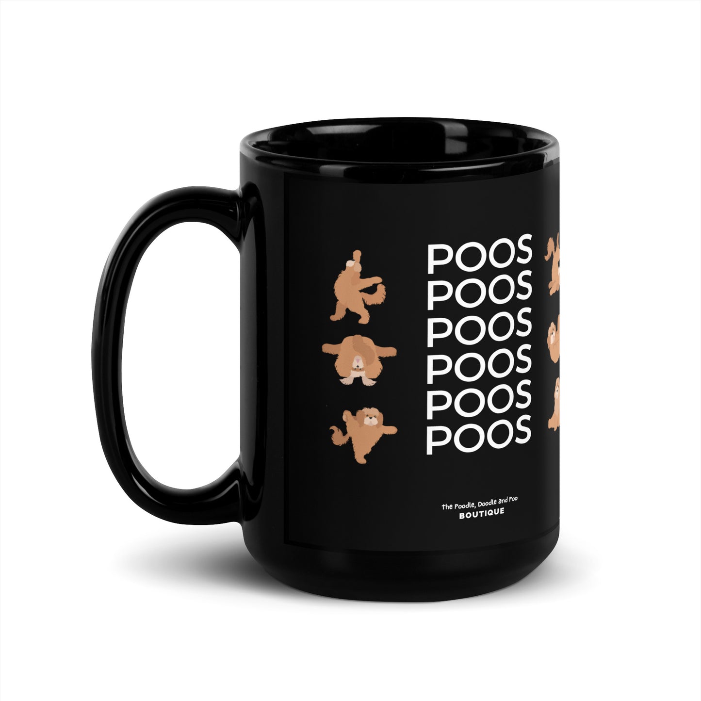 "Poos, Poos, Poos" Black Glossy Mug