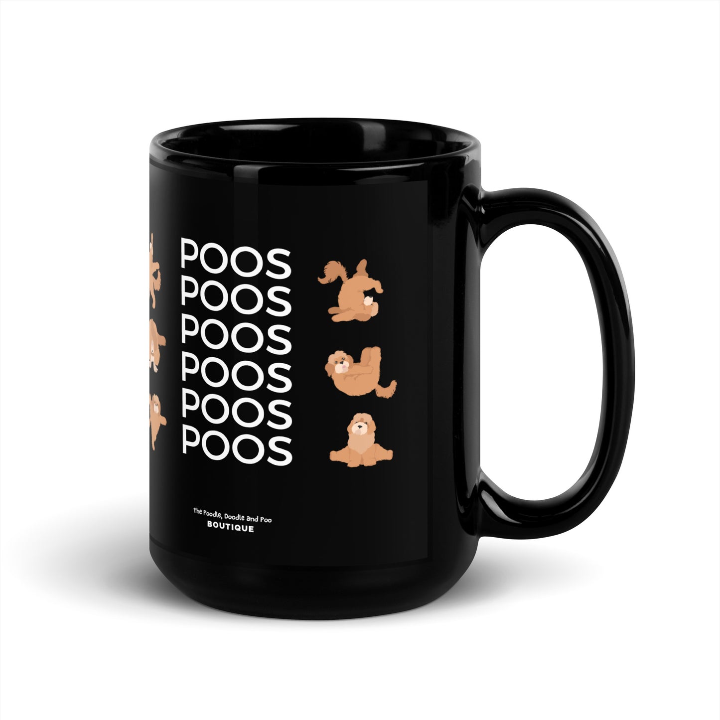 "Poos, Poos, Poos" Black Glossy Mug
