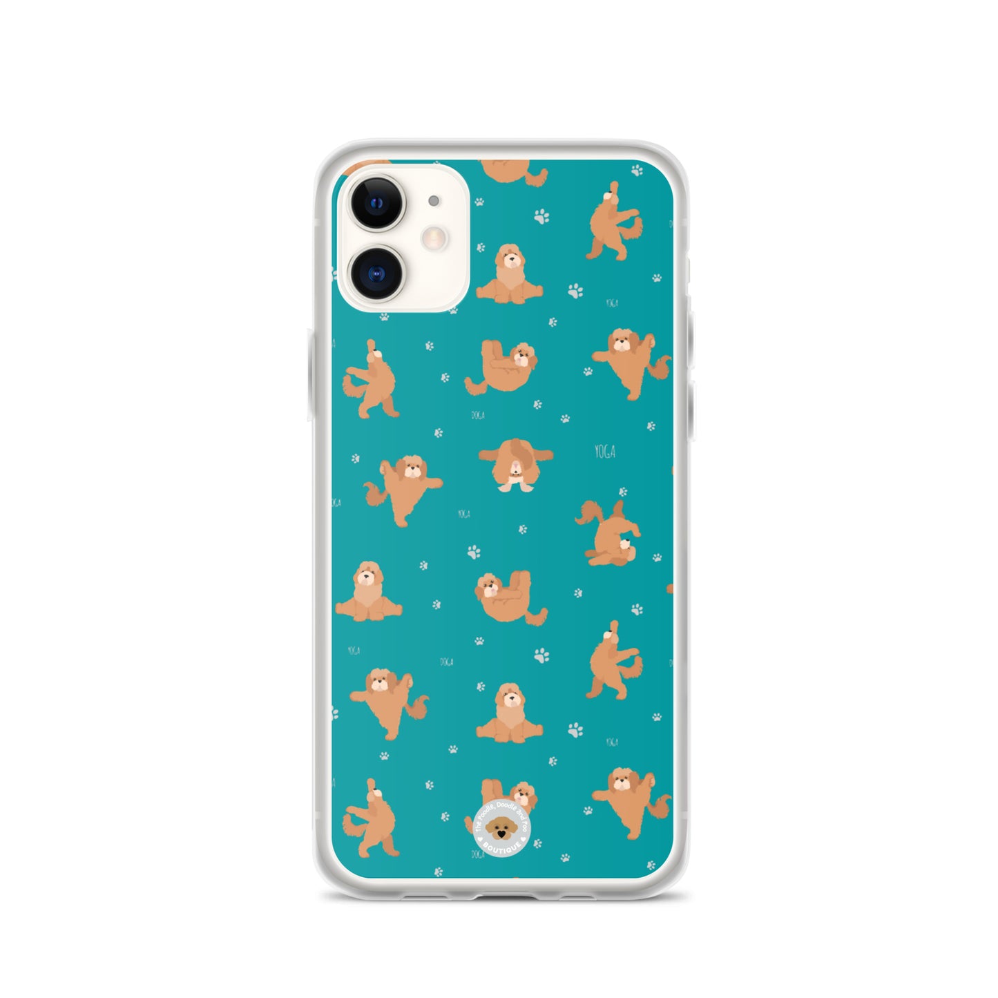 "Yoga Poos" Clear Case for iPhone® - teal