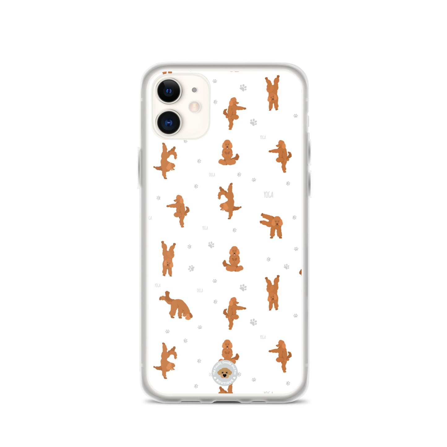 "Yoga Poodles" Clear Case for iPhone® - white