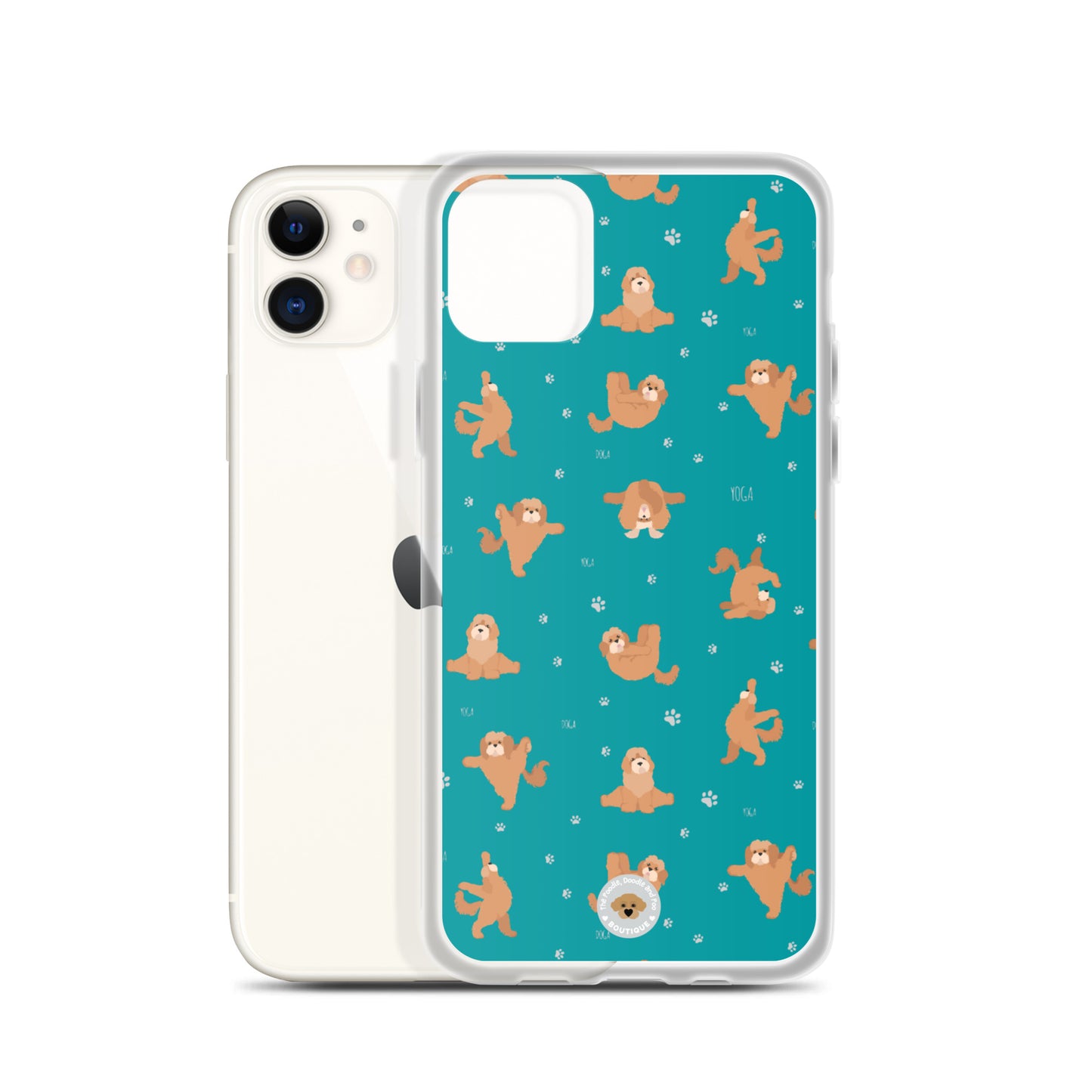 "Yoga Poos" Clear Case for iPhone® - teal