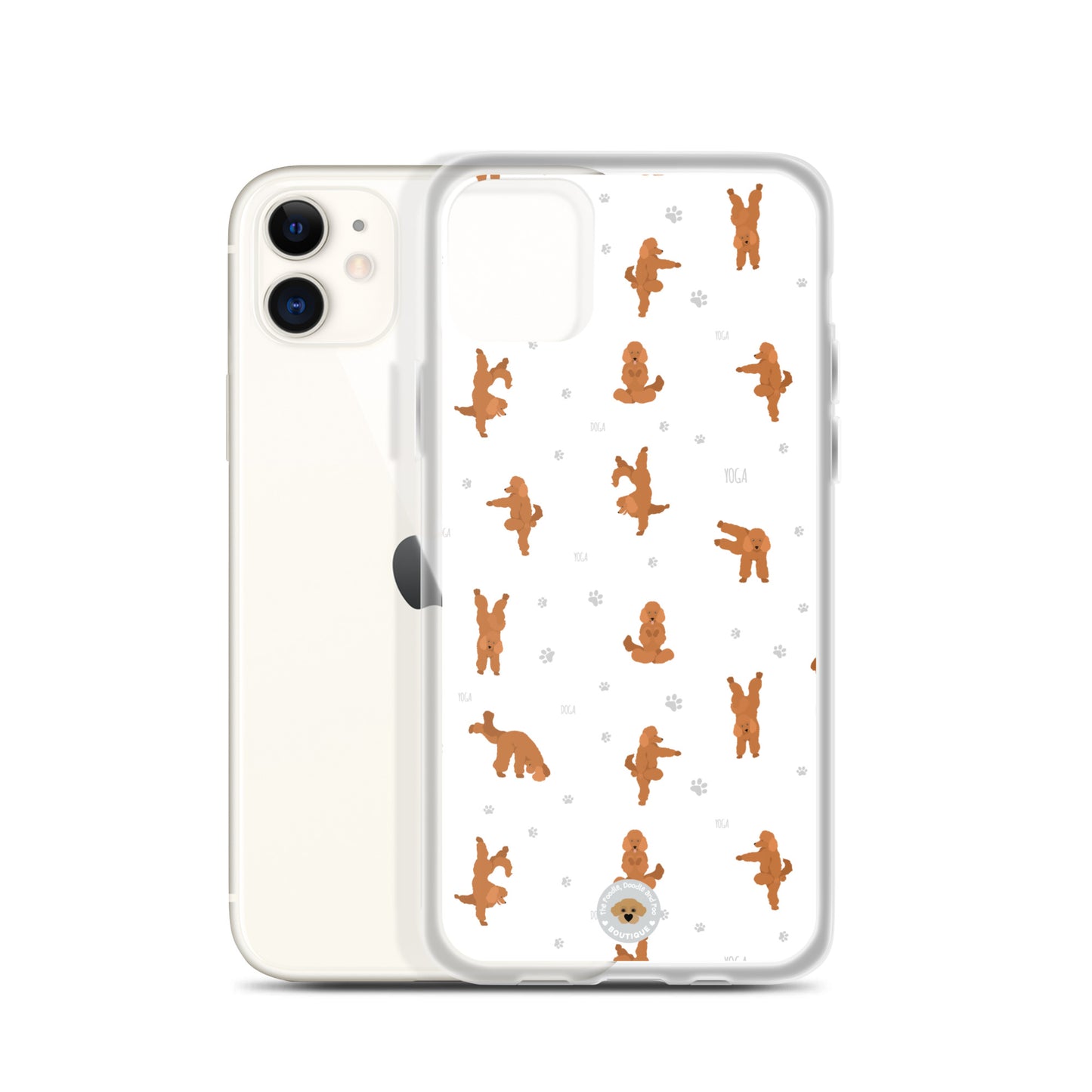 "Yoga Poodles" Clear Case for iPhone® - white