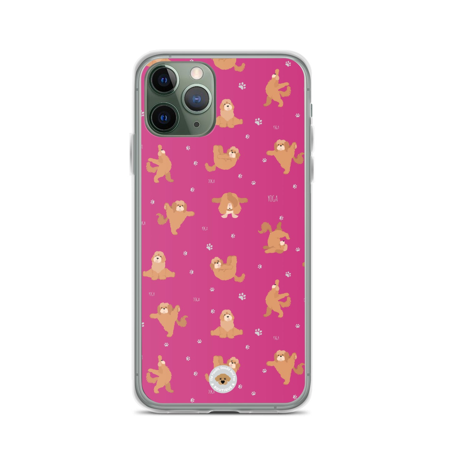 "Yoga Poos" Clear Case for iPhone® - pink