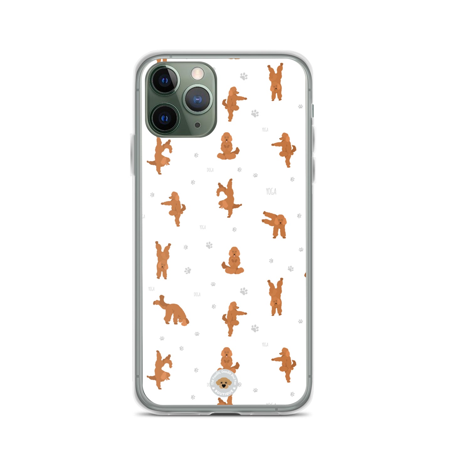 "Yoga Poodles" Clear Case for iPhone® - white