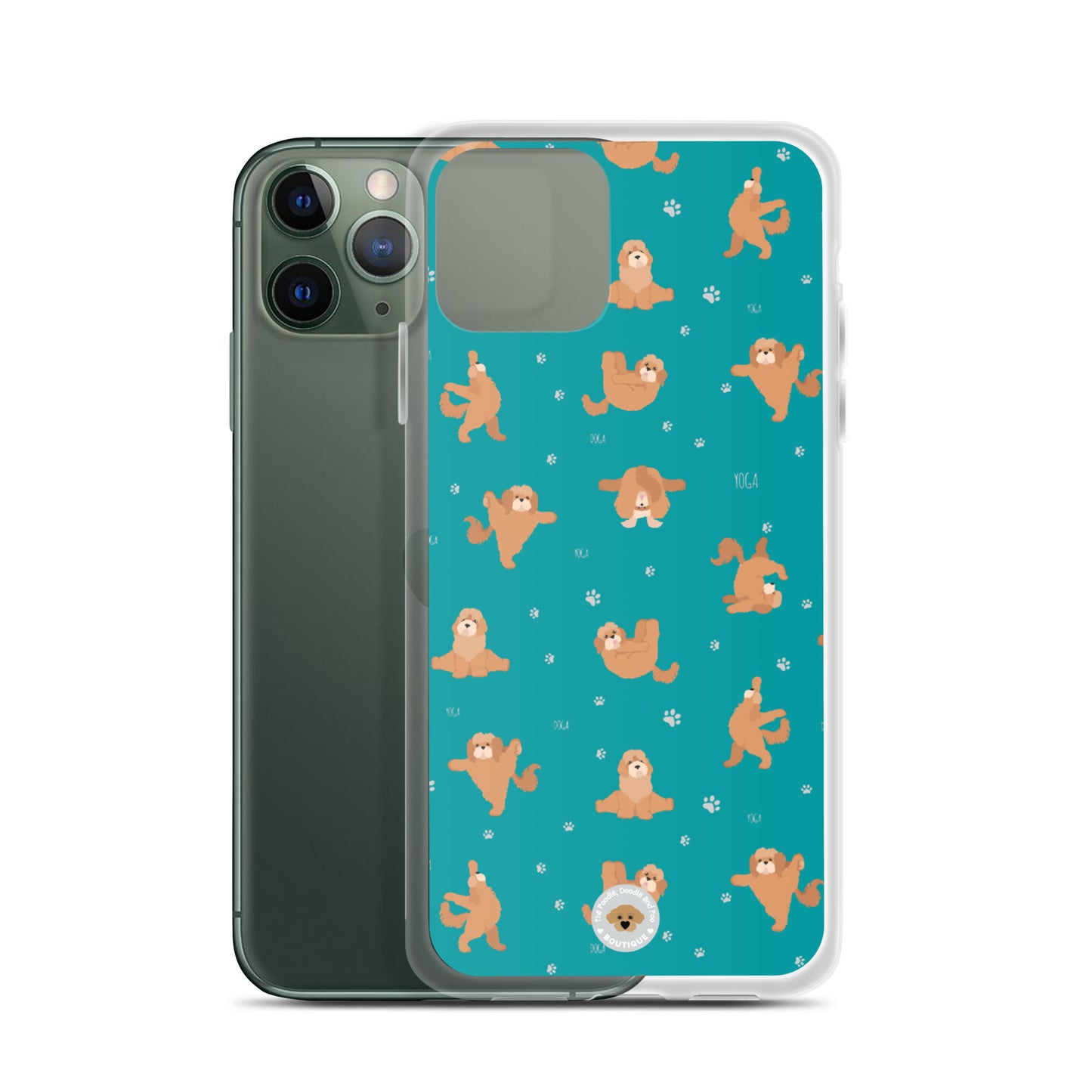 "Yoga Poos" Clear Case for iPhone® - teal