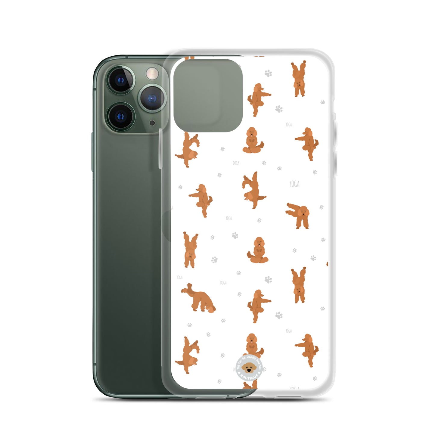 "Yoga Poodles" Clear Case for iPhone® - white