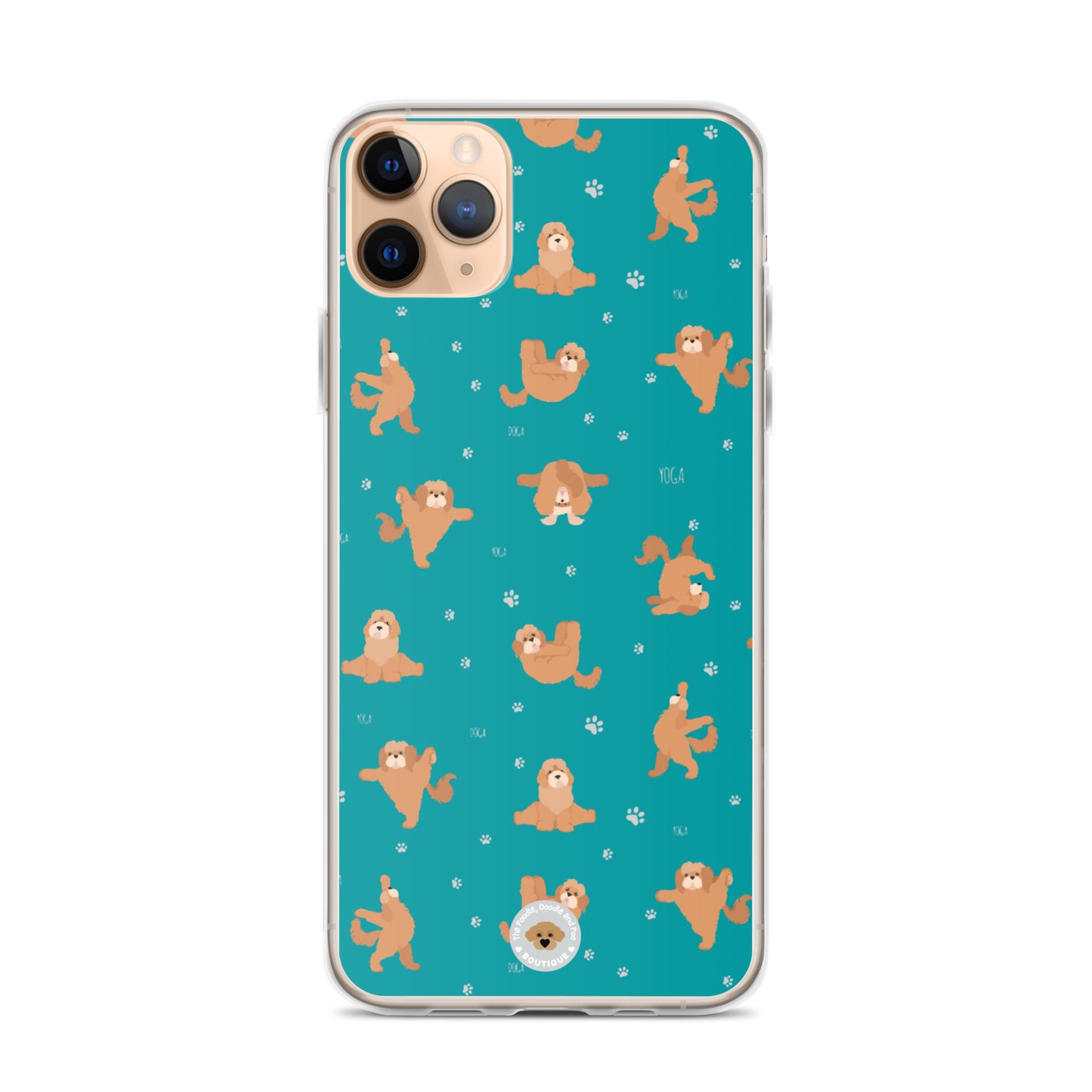 "Yoga Poos" Clear Case for iPhone® - teal