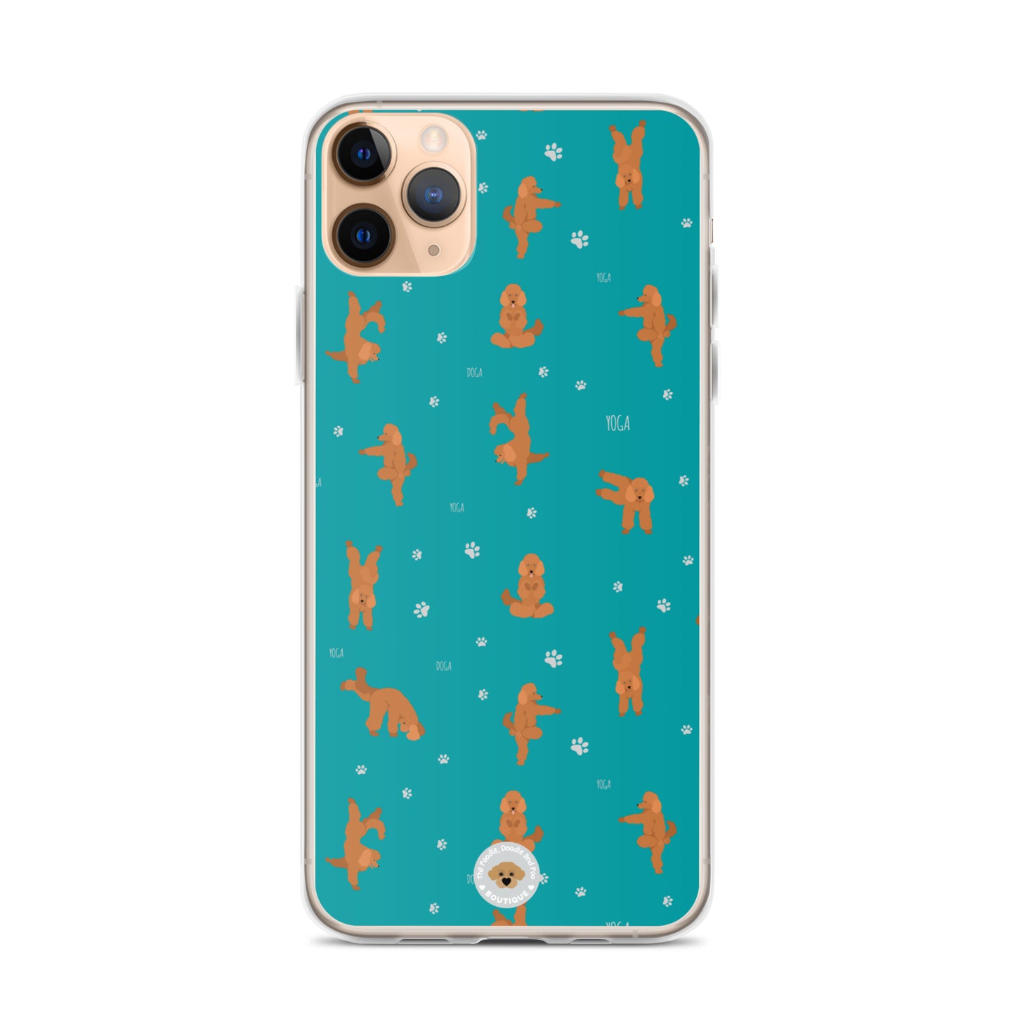 "Yoga Poodles" Clear Case for iPhone® - teal