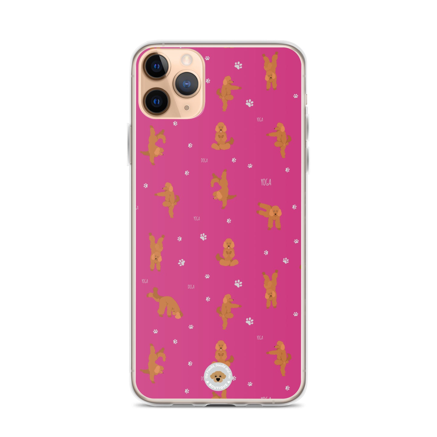 "Yoga Poos" Clear Case for iPhone® - pink