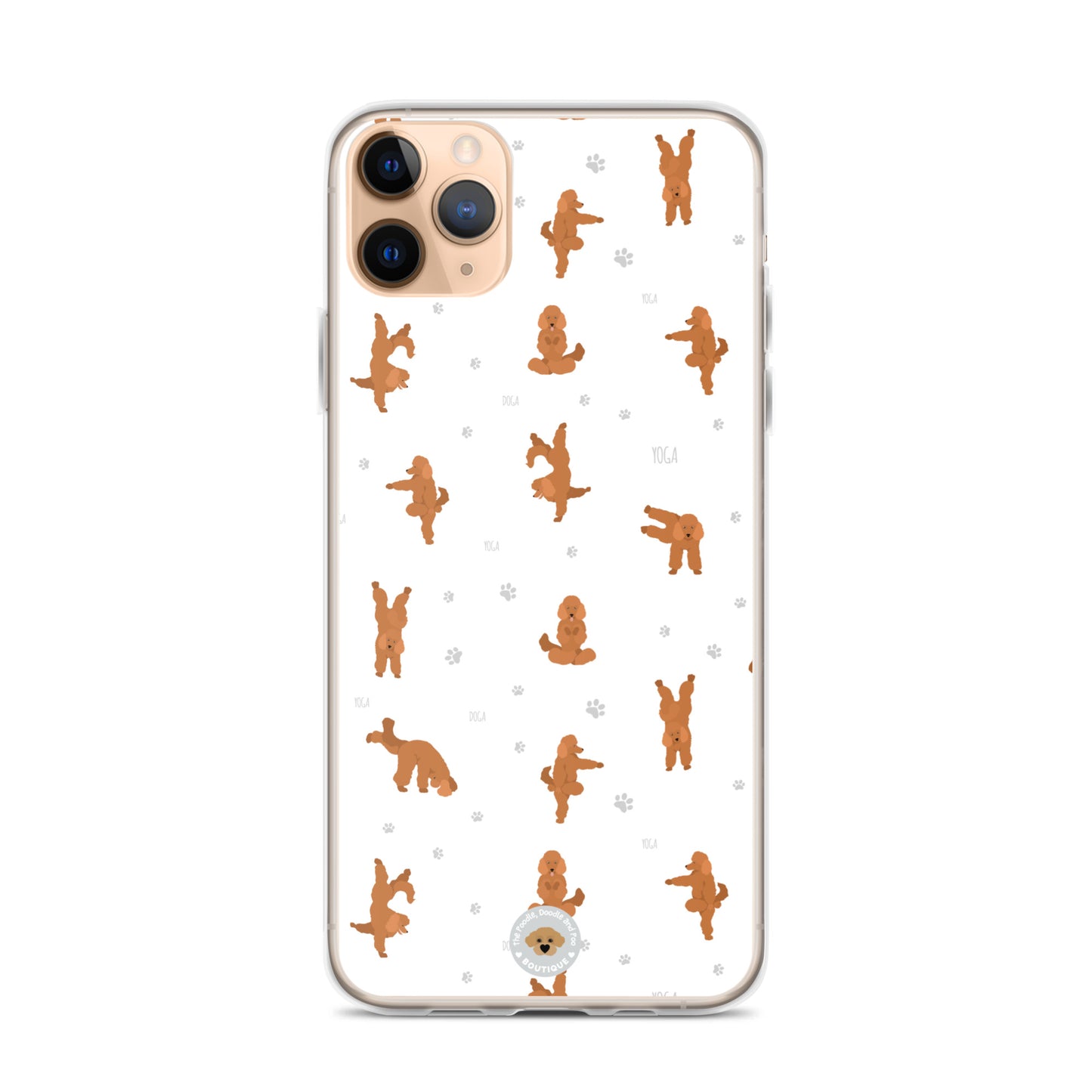 "Yoga Poodles" Clear Case for iPhone® - white