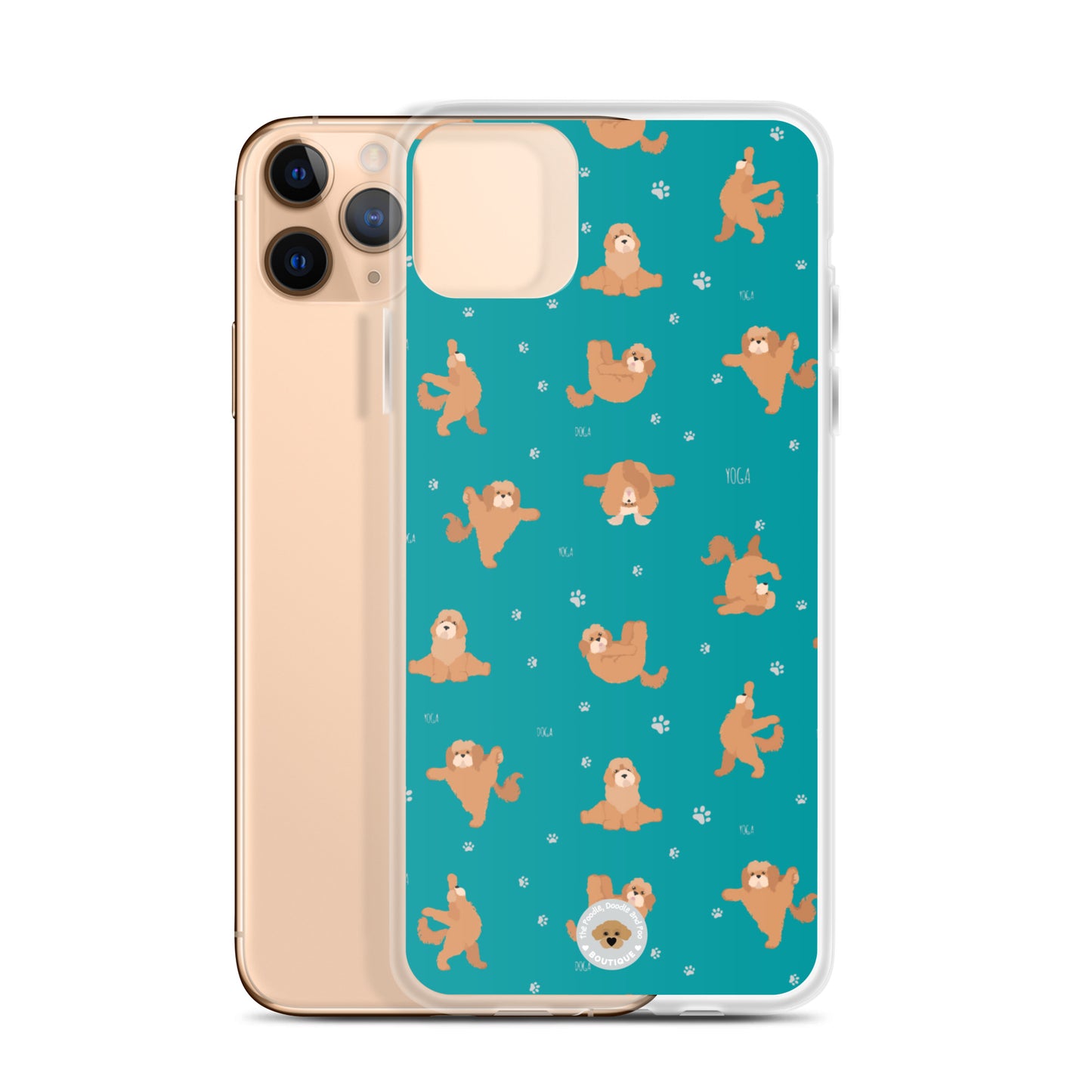 "Yoga Poos" Clear Case for iPhone® - teal