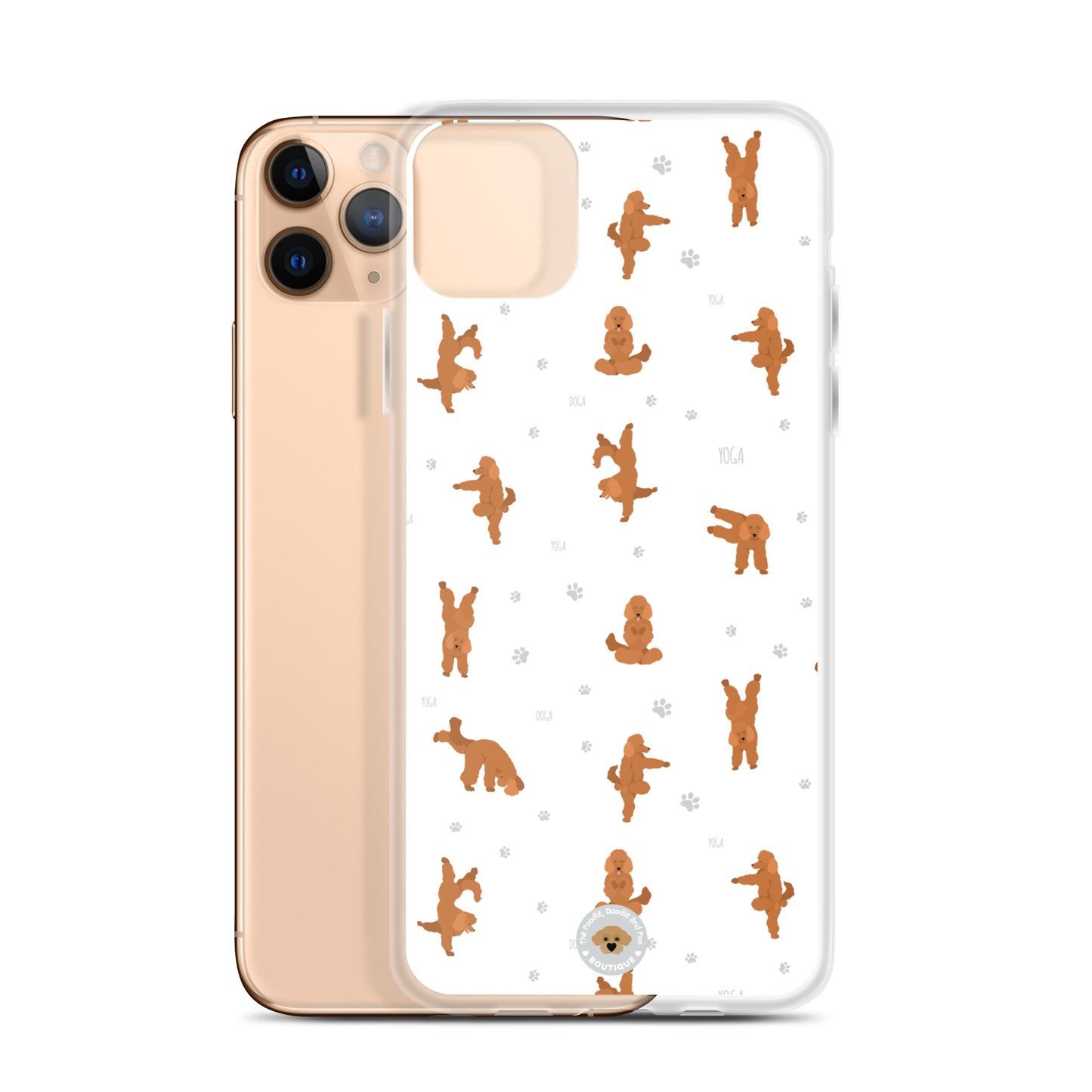 "Yoga Poodles" Clear Case for iPhone® - white