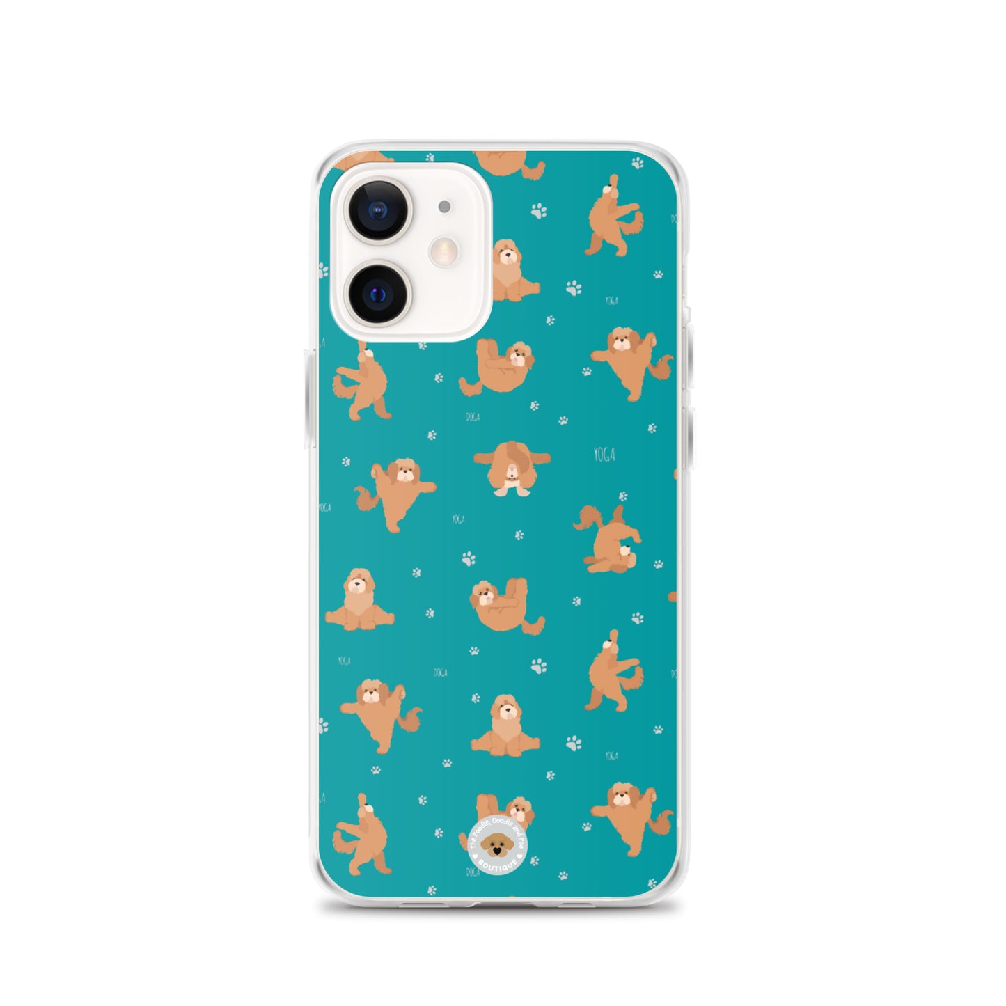 "Yoga Poos" Clear Case for iPhone® - teal