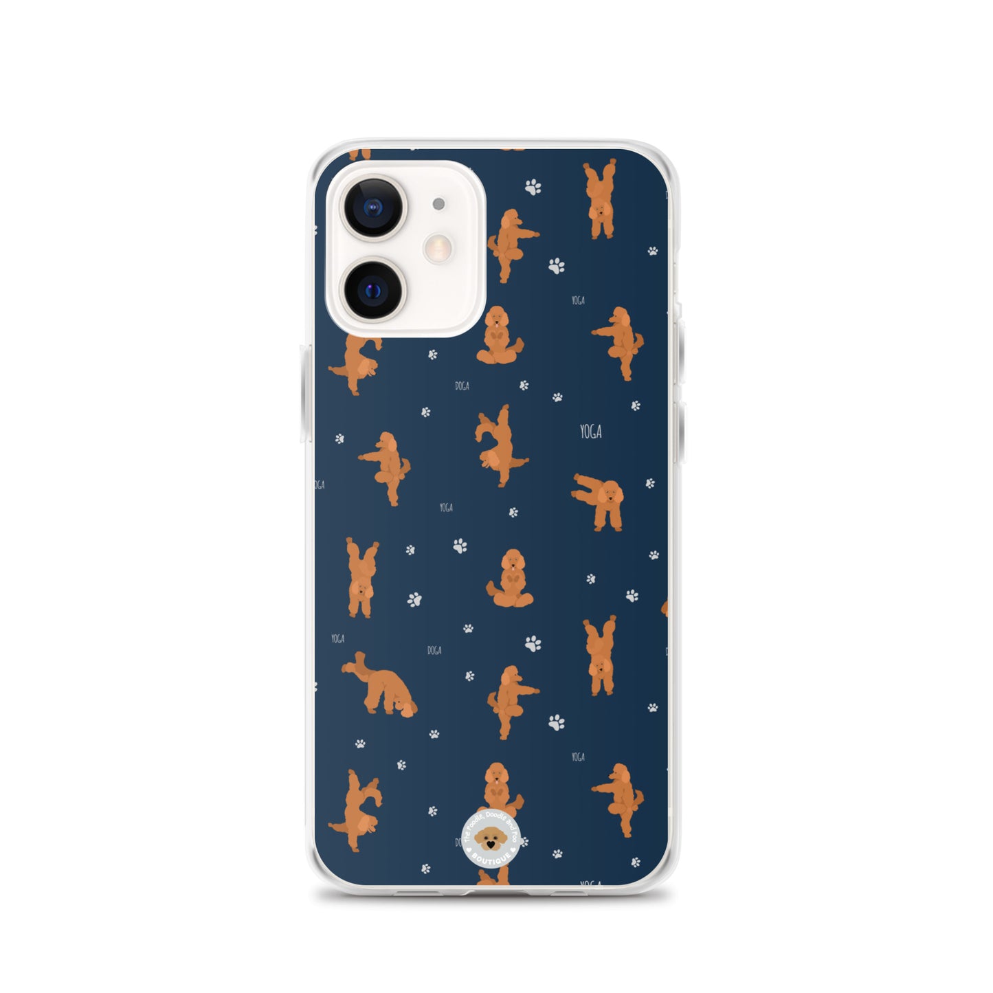 "Yoga Poodles" Clear Case for iPhone® - navy