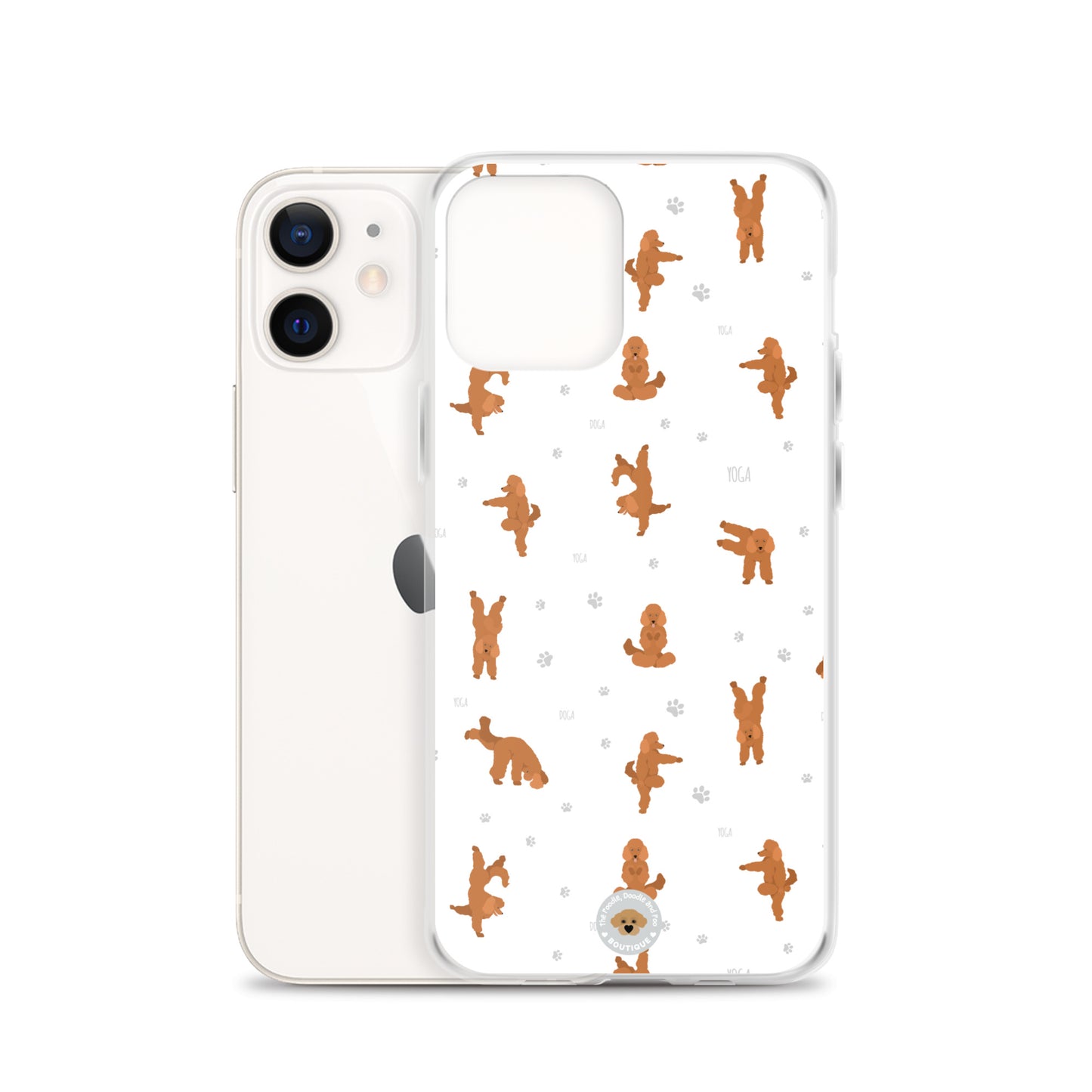 "Yoga Poodles" Clear Case for iPhone® - white